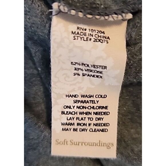 Soft Surroundings Women's Gray Boxy Lagenlook Shirt Size Large t74 - Picture 6 of 6